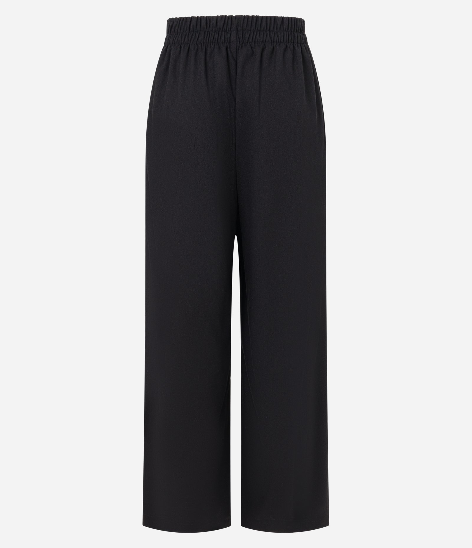Calça Pantalona em Viscolinho com Pregas e Elástico nas Costas Preto 6