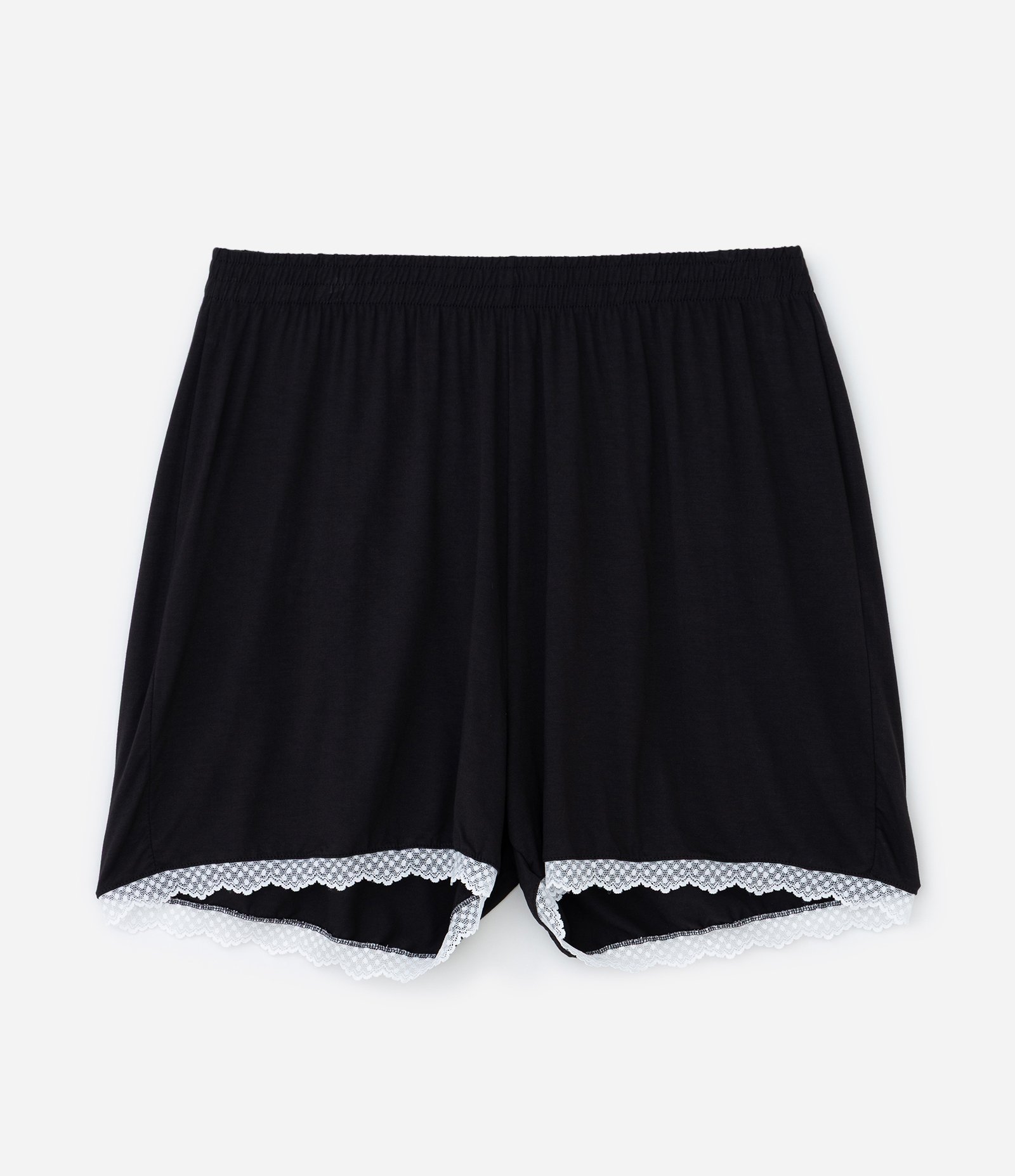 Pijama Short Doll com Renda Contrastante Curve & Plus Size Preto 8