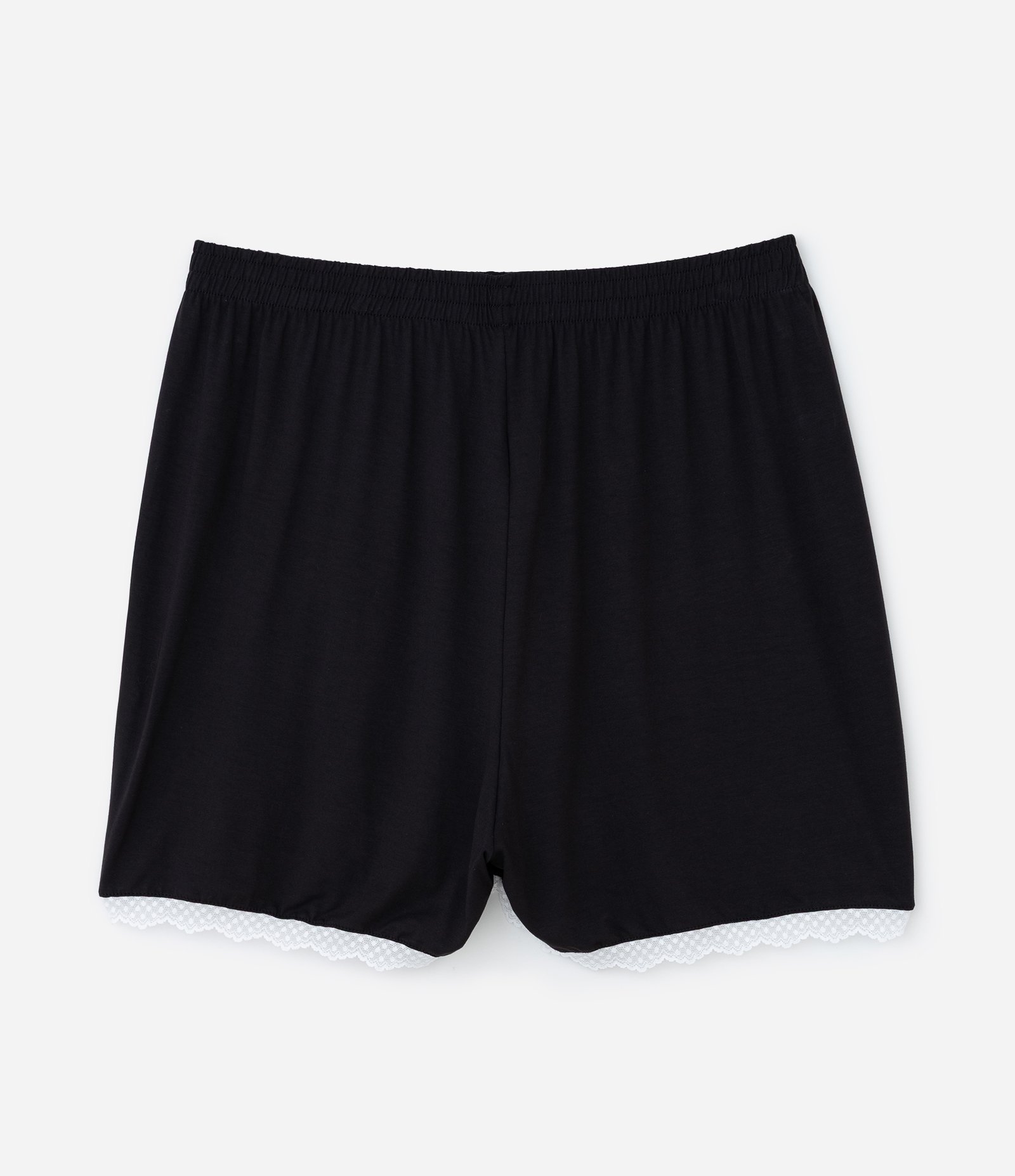 Pijama Short Doll com Renda Contrastante Curve & Plus Size Preto 9