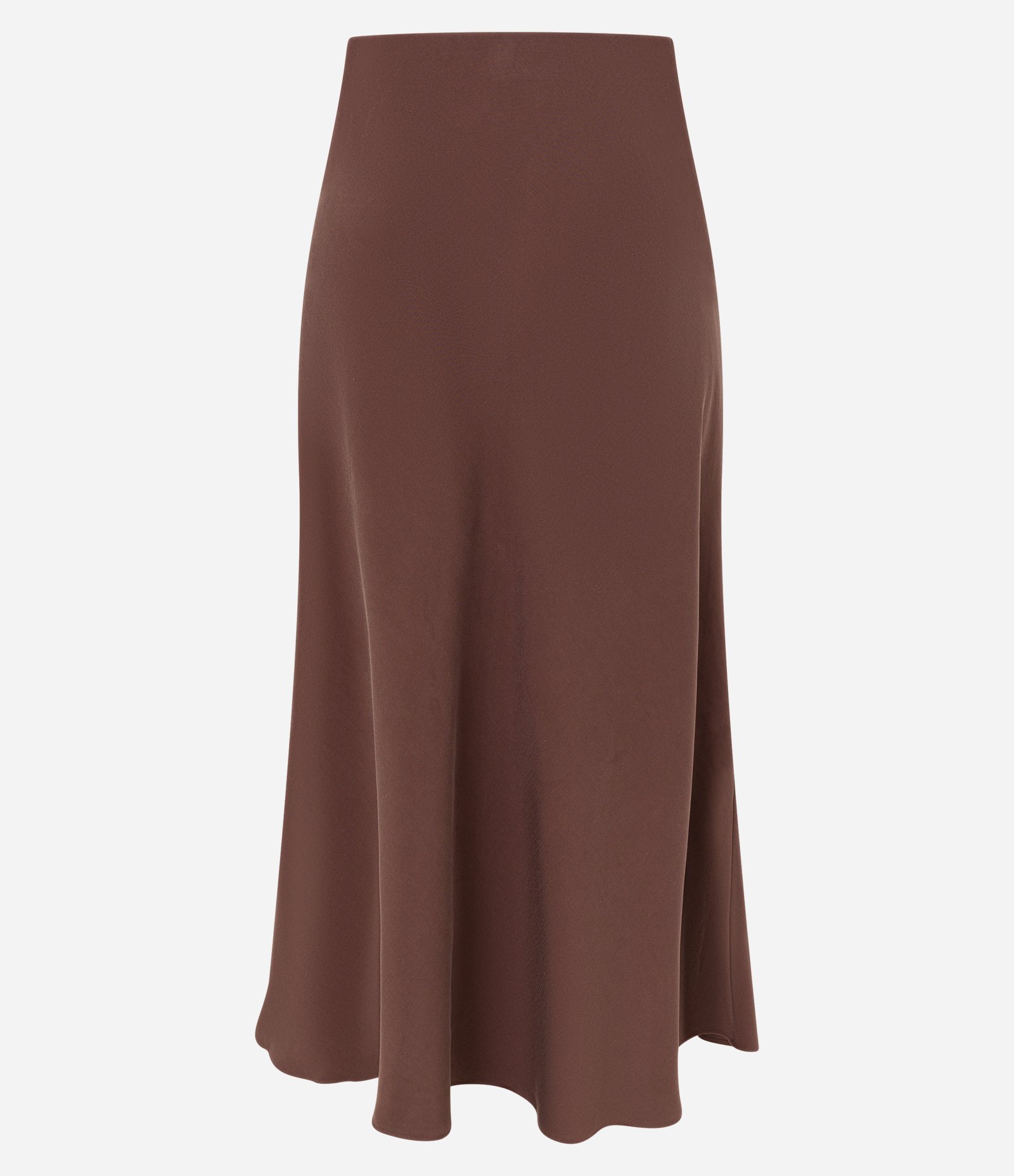 Saia Slip Longa em Cupro com cós Alfaiatado Marrom 6