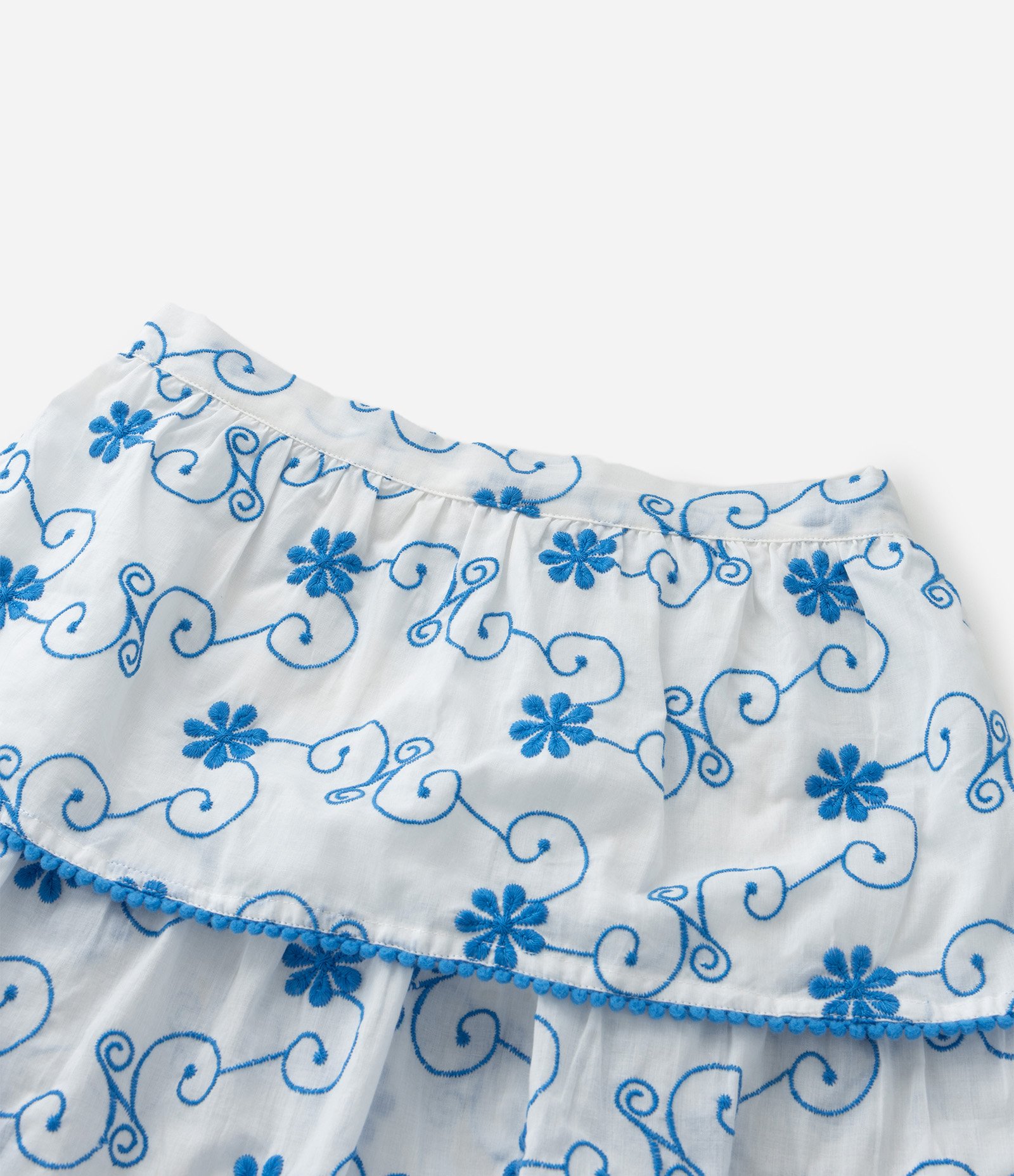 Saia Infantil em Laise com Babados Bordados - Tam 5 a 14 Anos Branco 6