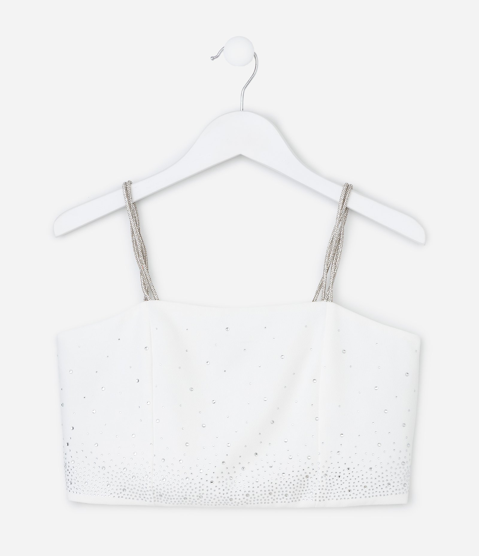 Top infantil com Alça de Brilhos Alfaiatado - Tam 5 a 14 Anos Branco 1