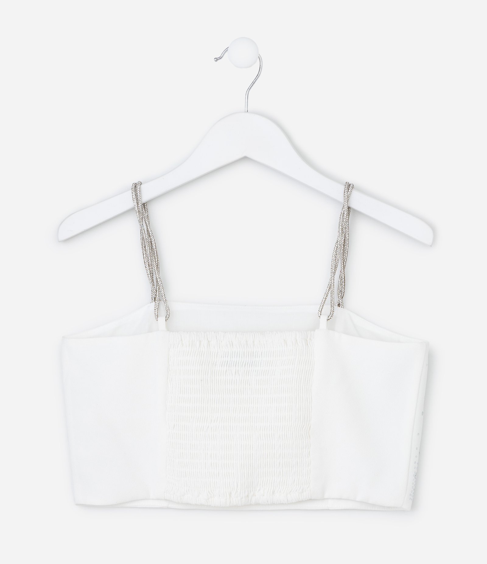 Top infantil com Alça de Brilhos Alfaiatado - Tam 5 a 14 Anos Branco 2