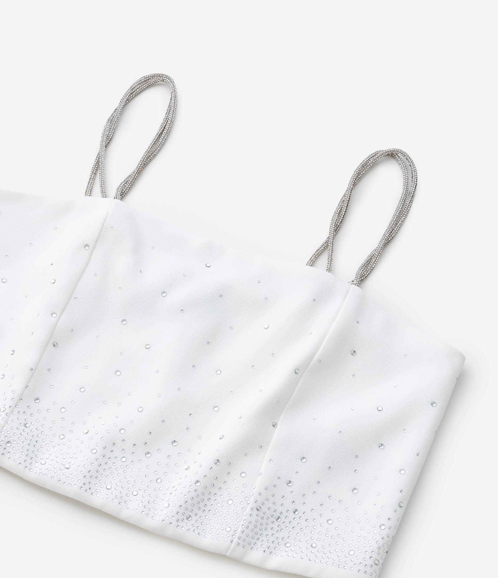 Top infantil com Alça de Brilhos Alfaiatado - Tam 5 a 14 Anos Branco 3