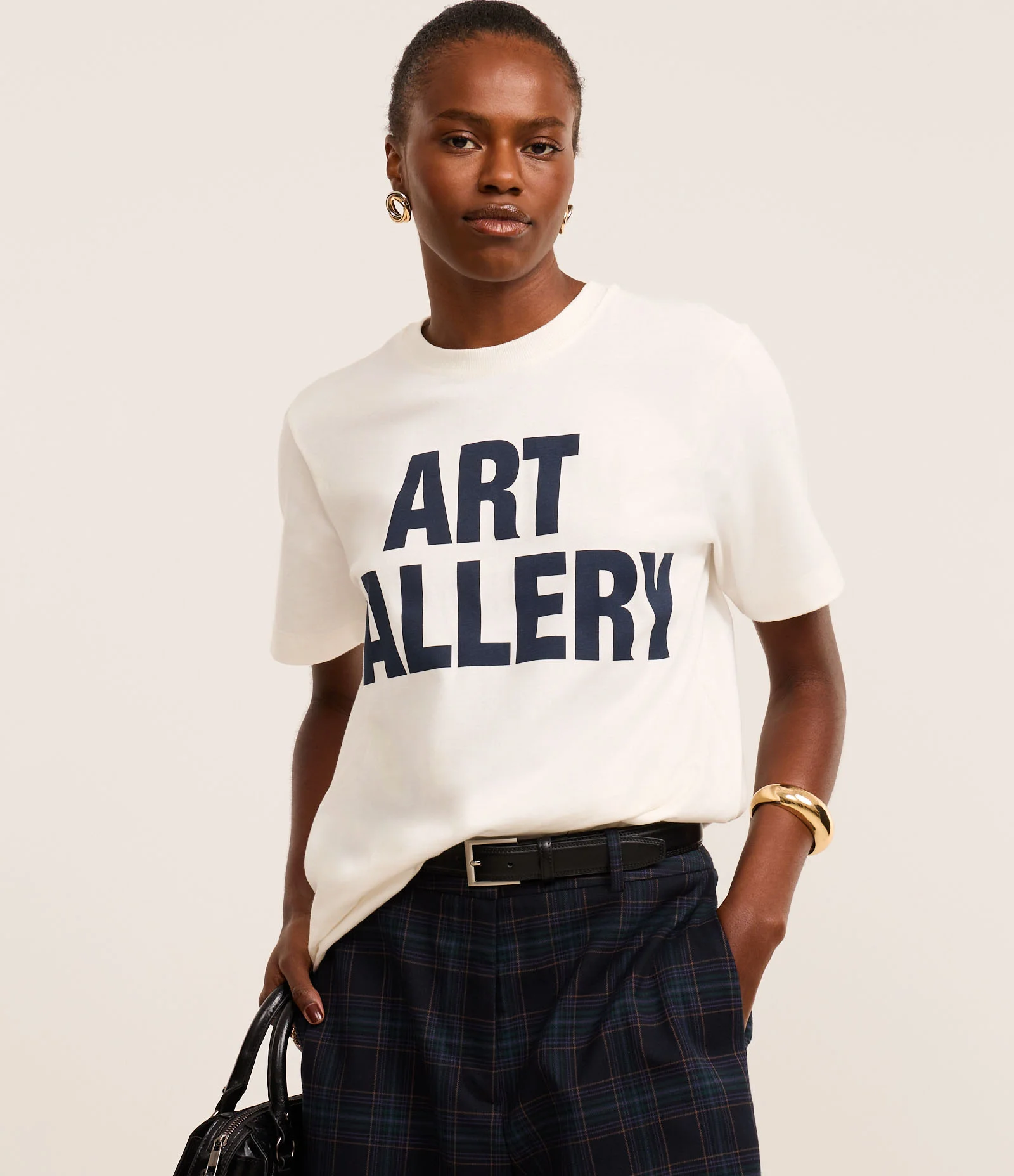 Camiseta em Algodão com Lettering Art Gallery Branco 2