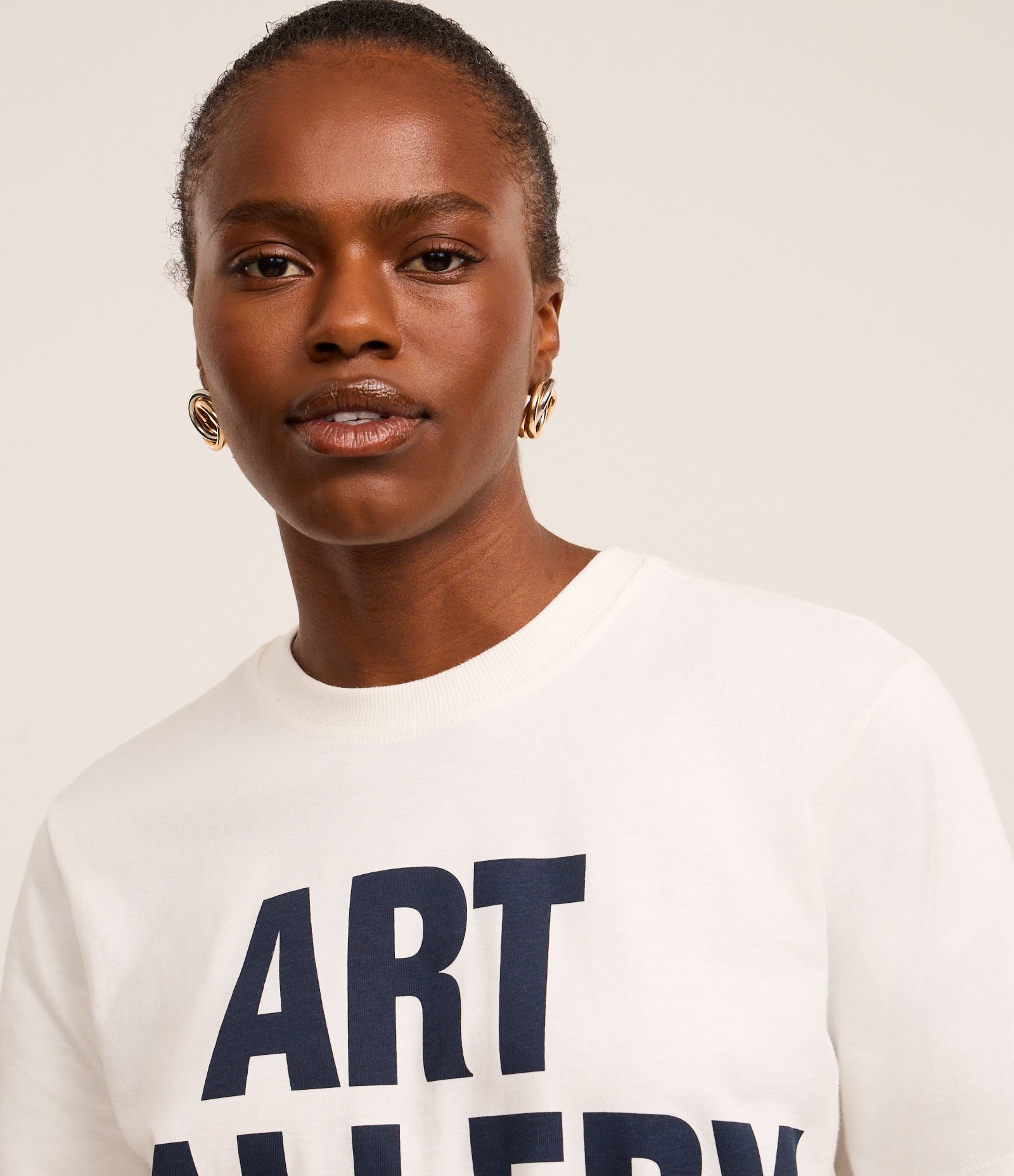 Camiseta em Algodão com Lettering Art Gallery Branco 4