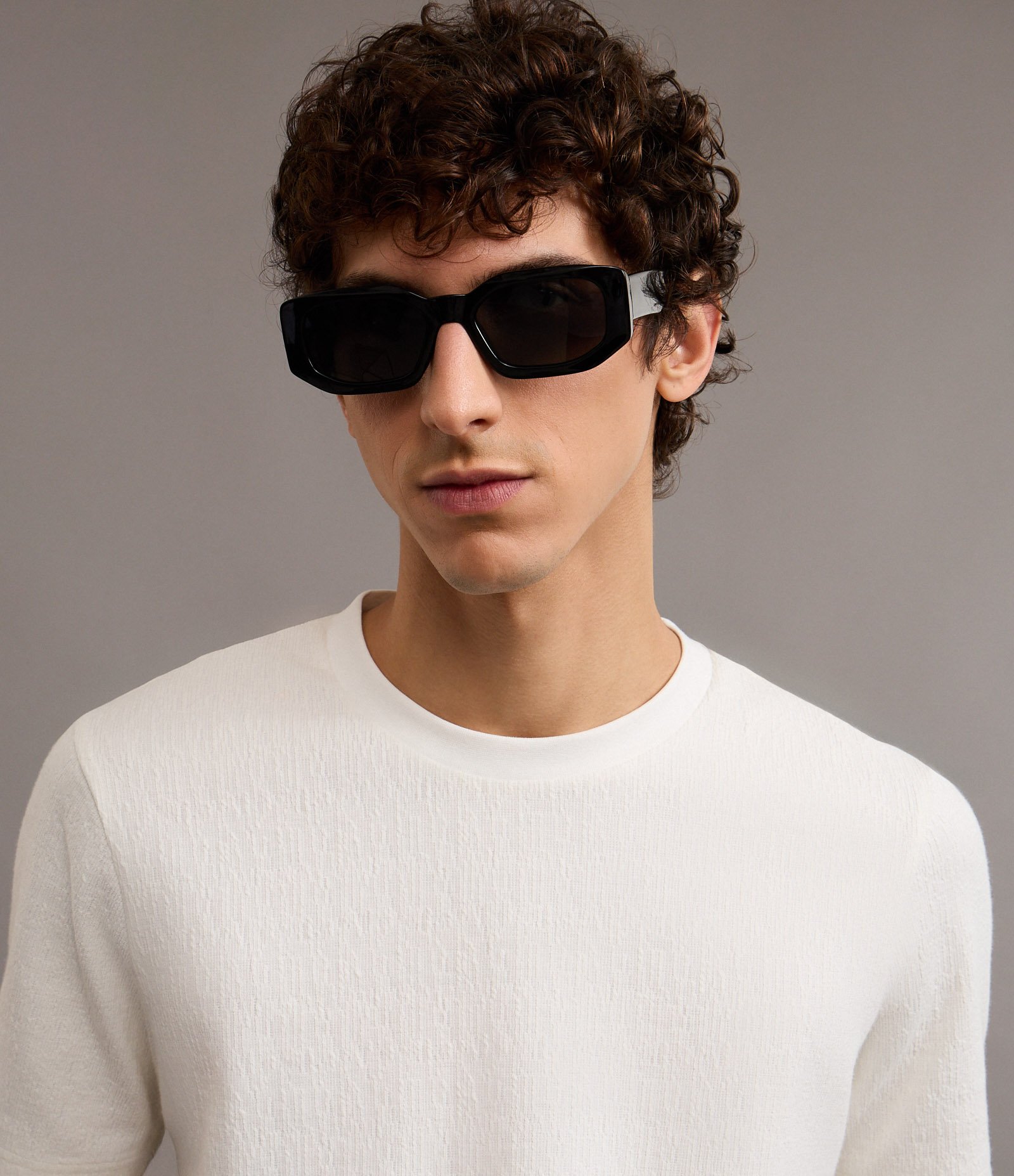 Camiseta Slim em Algodão Texturizada Branco 4