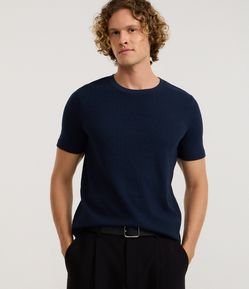 Camiseta Slim em Algodão Texturizada