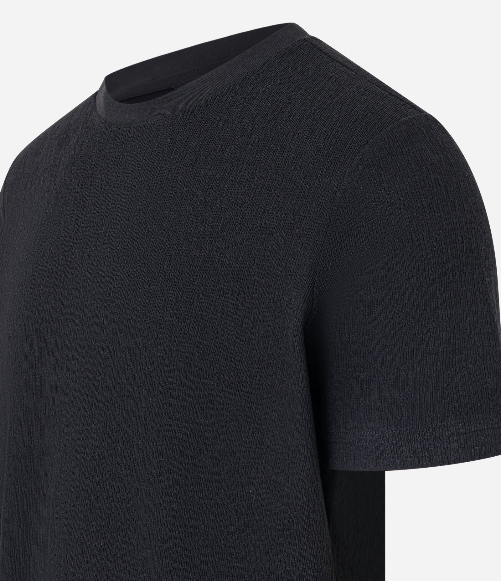 Camiseta Slim em Algodão Texturizada Preto 6