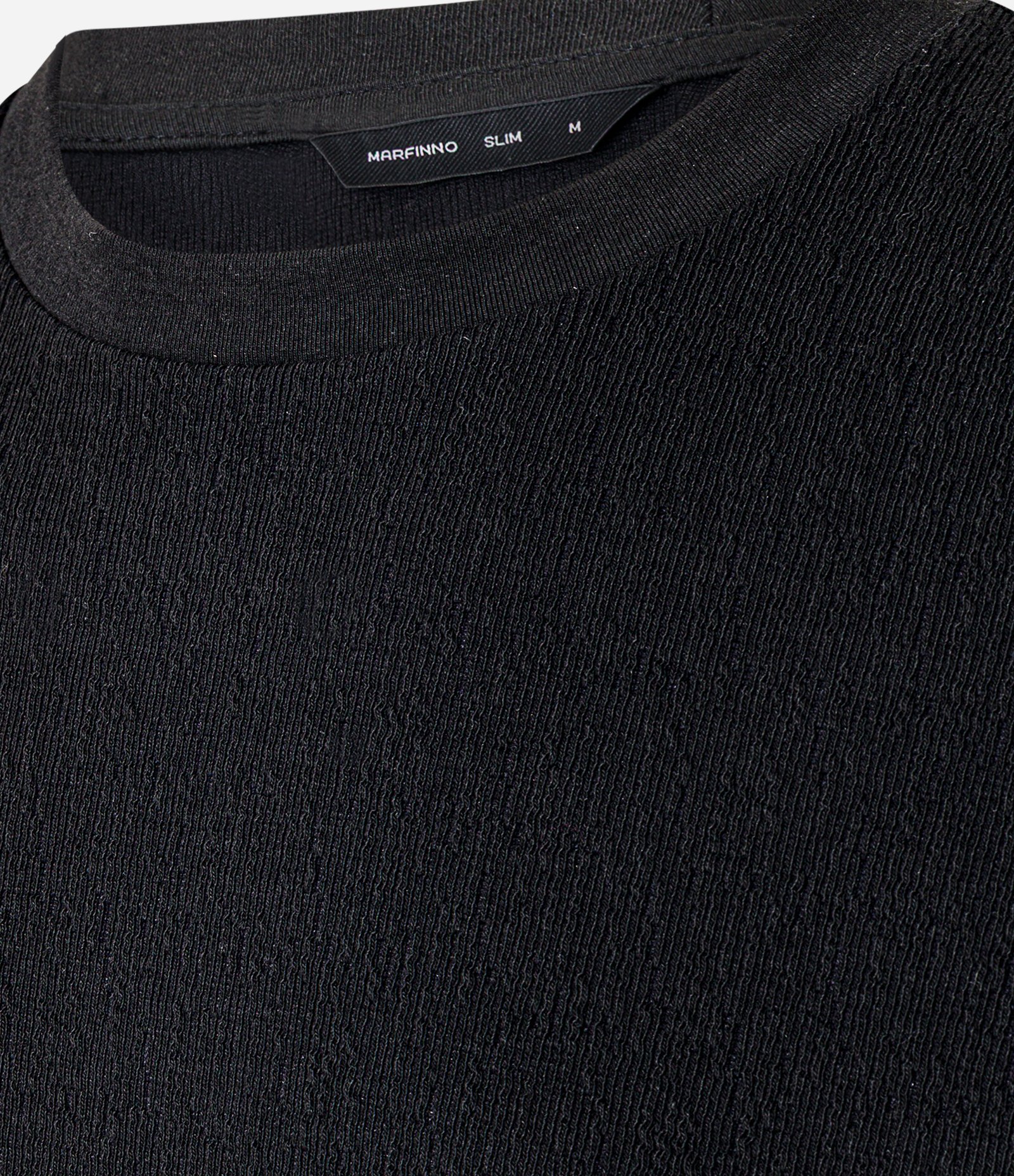 Camiseta Slim em Algodão Texturizada Preto 8