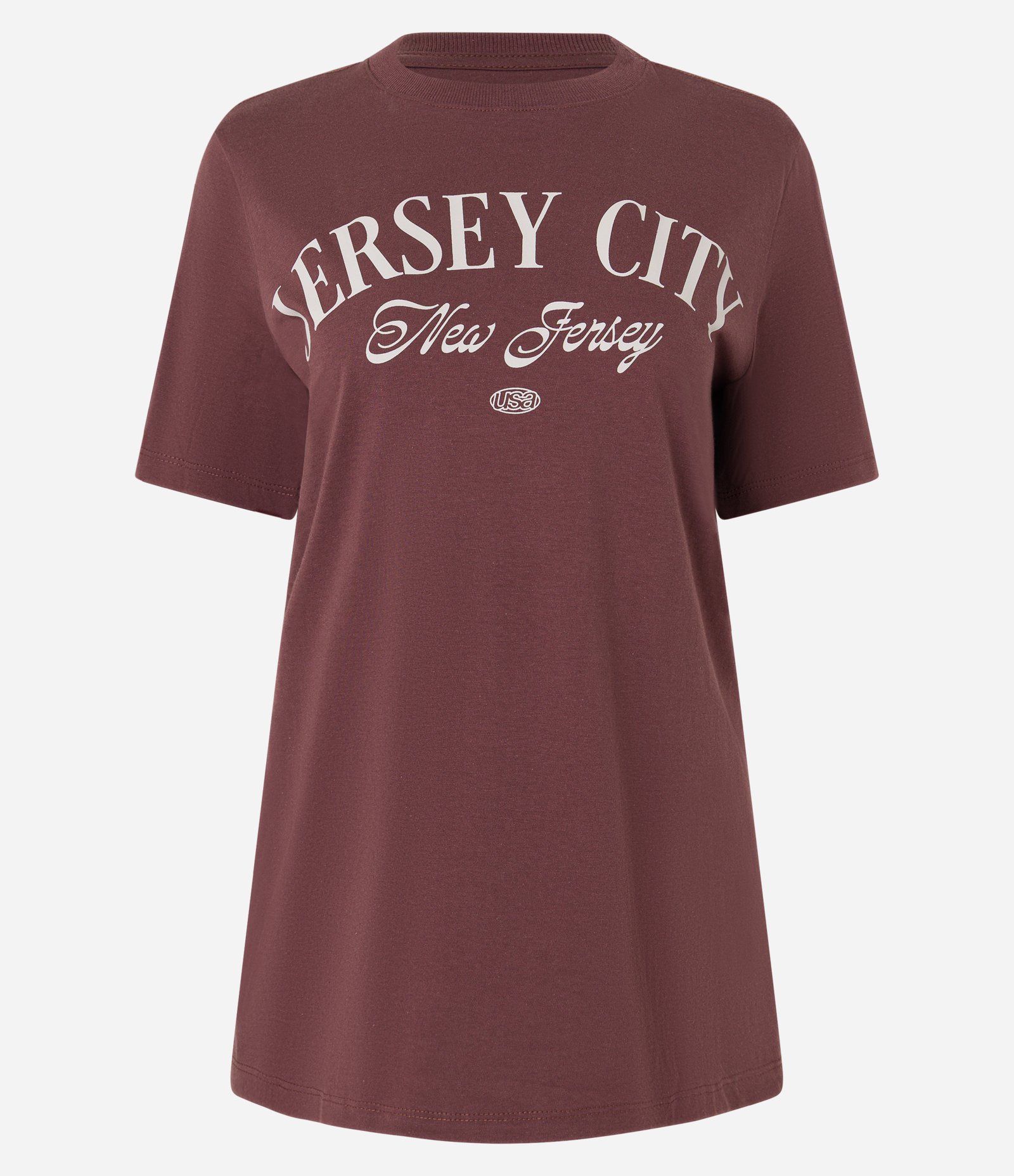 Camiseta T-shirt em Algodão com Estampa Jersey City Marrom 5