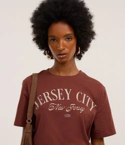 Camiseta T-shirt em Algodão com Estampa Jersey City