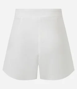 Short Saia em Alfaiataria com Sobreposição Arredondada