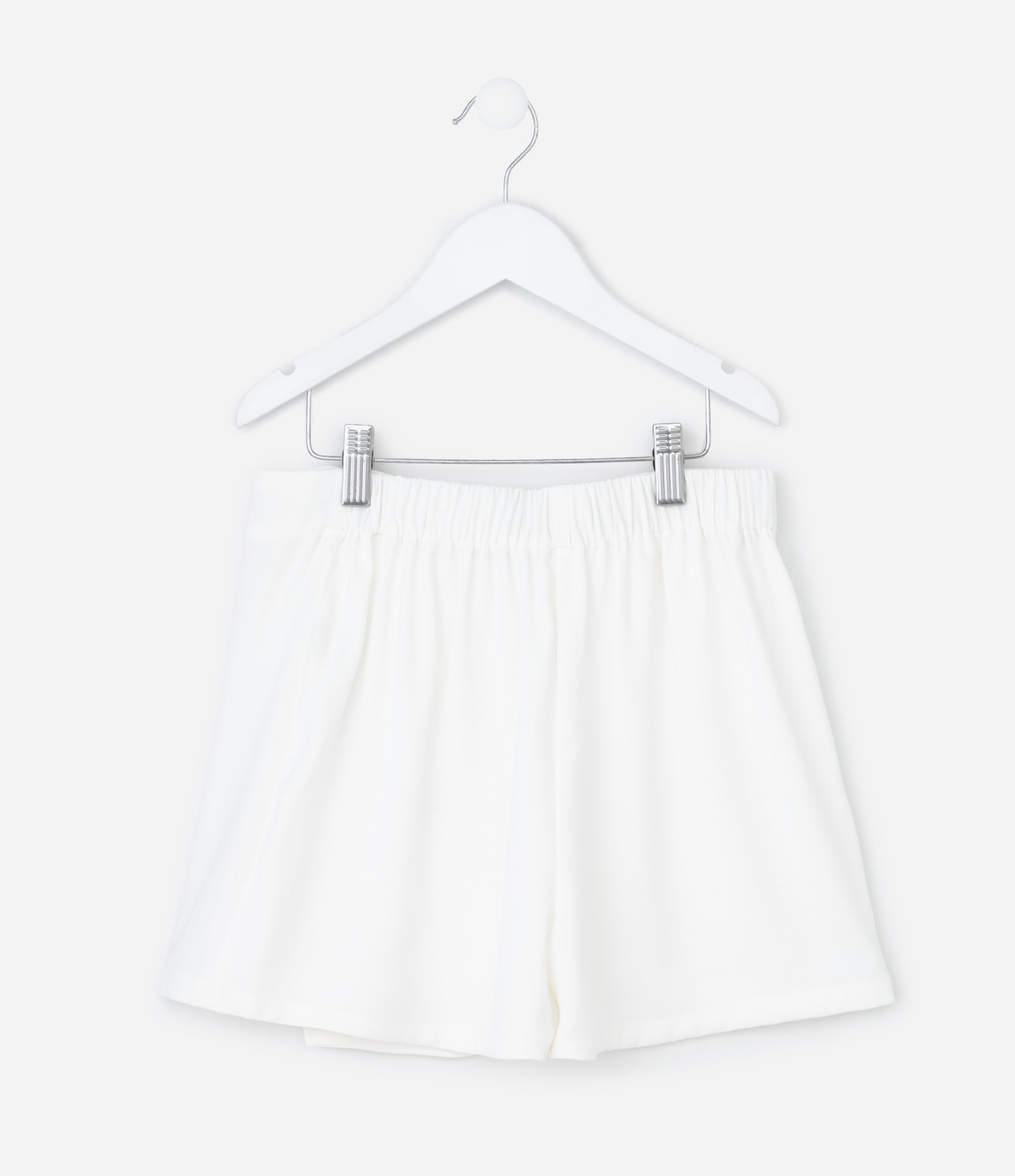 Short Saia Infantil em Crepe com Brilhos Alfaiatado - Tam 5 a 14 Anos Branco 2