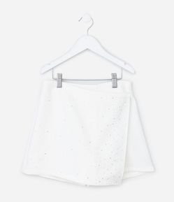 Short Saia Infantil em Crepe com Brilhos Alfaiatado - Tam 5 a 14 Anos