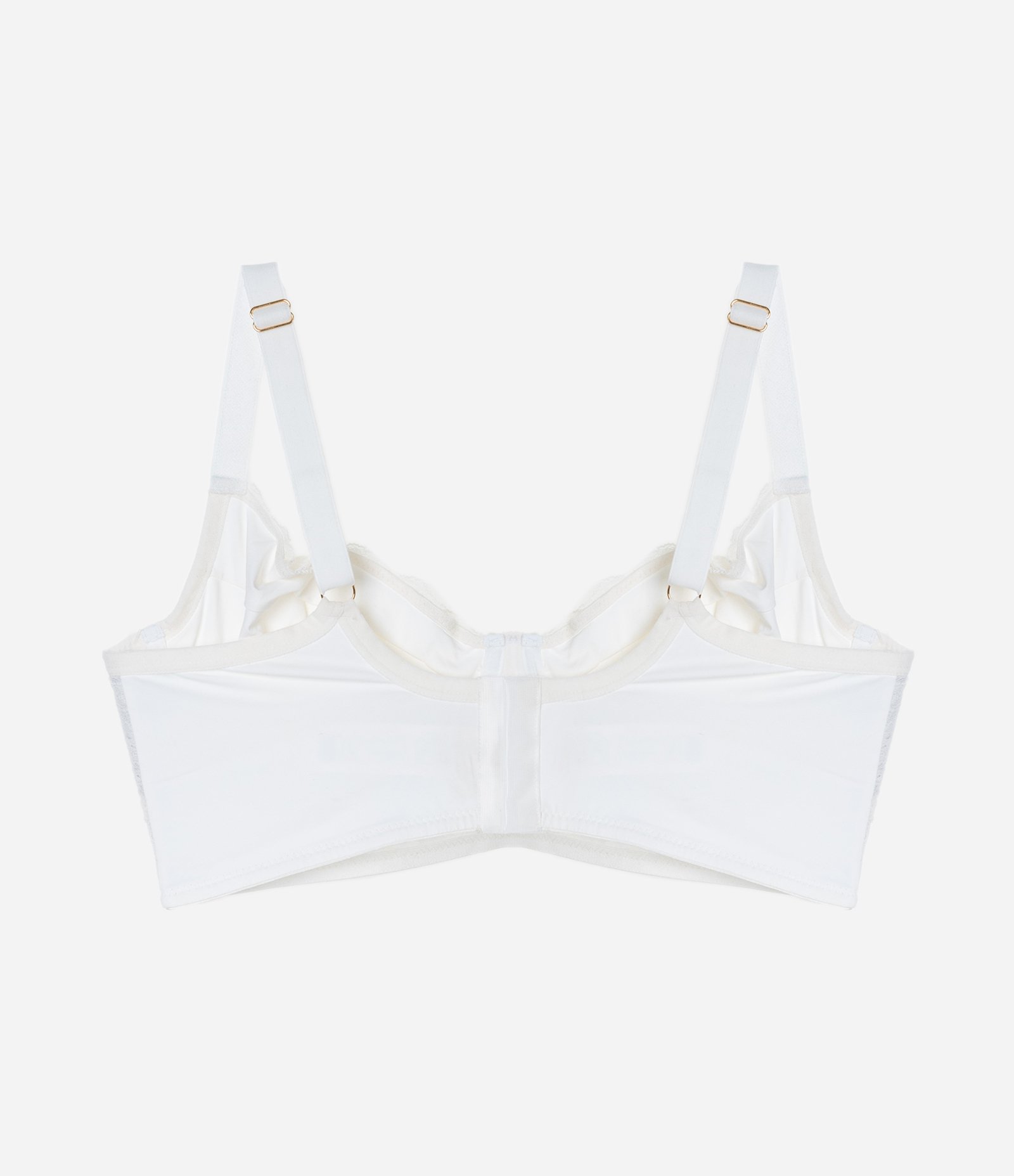 Sutiã Meia Taça Alongado de Renda Sem Bojo com Aro Curve & Plus Size Branco 5