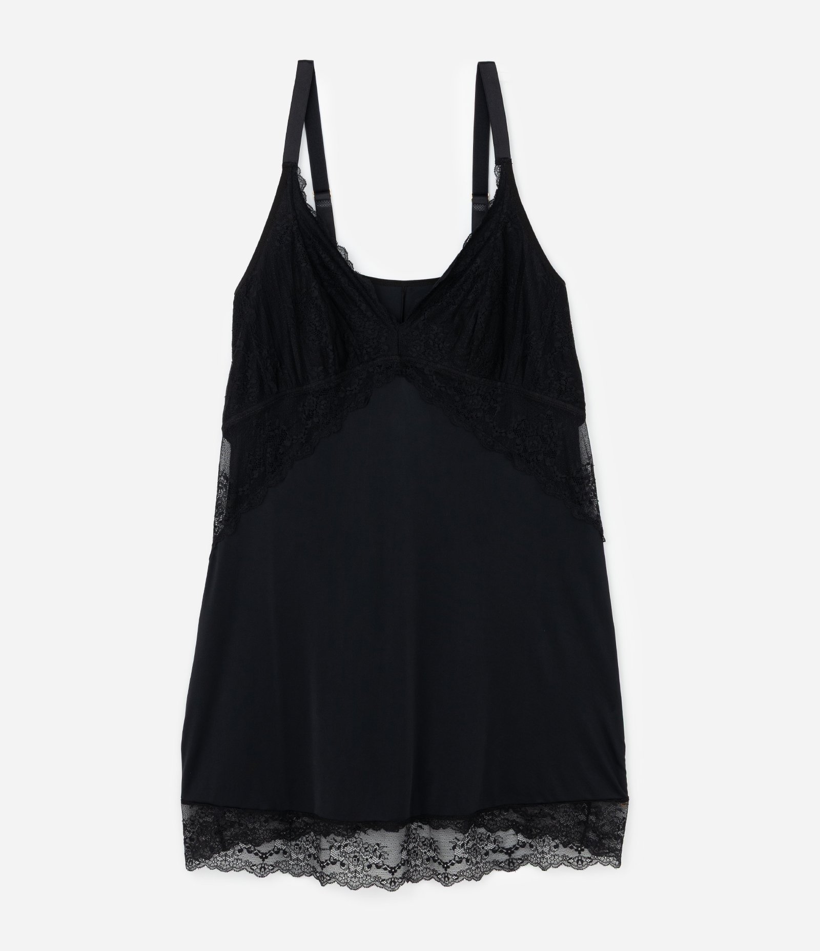 Camisola em Microfibra com Alcinha e Renda Curve & Plus Size Preto 4