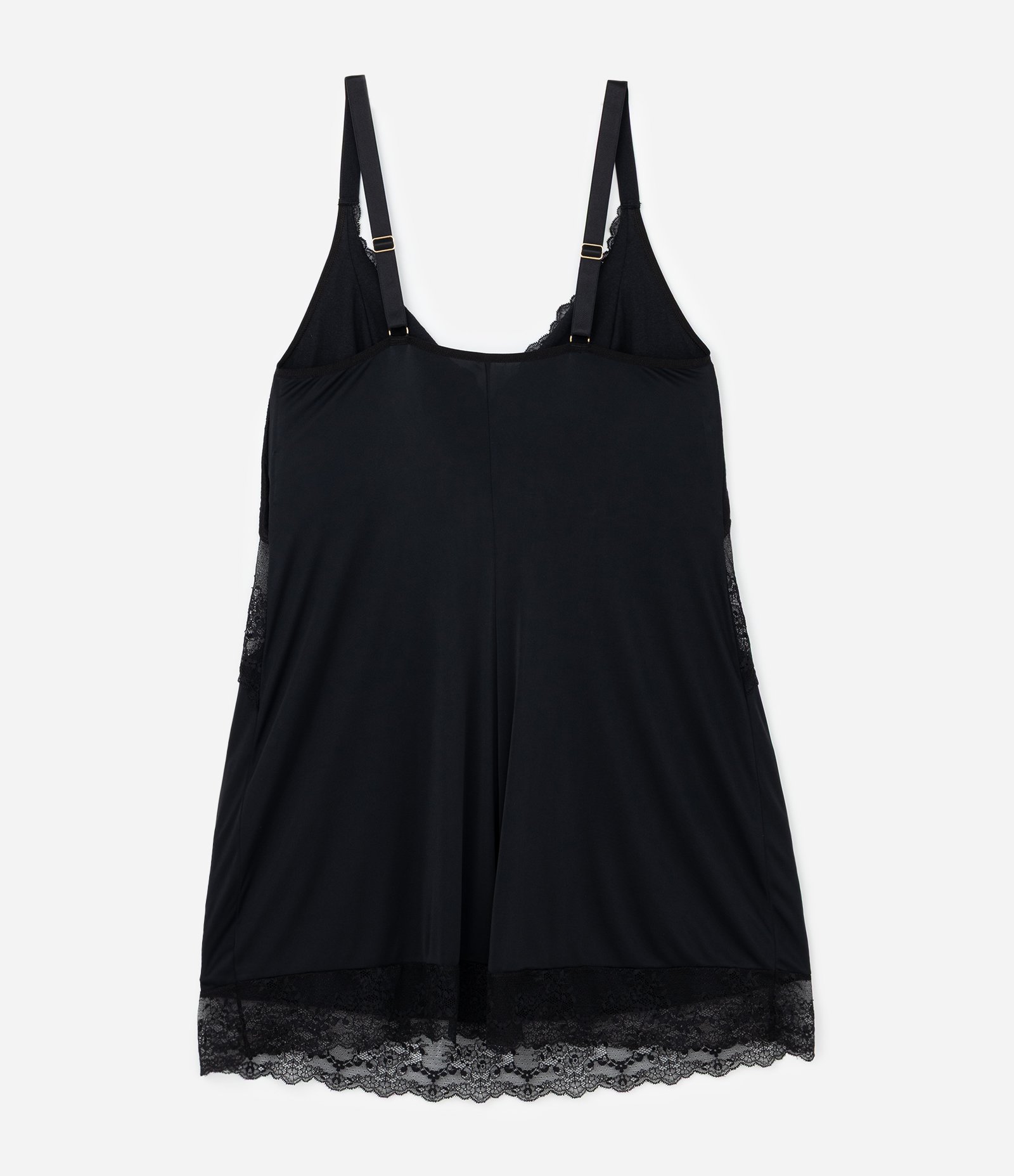 Camisola em Microfibra com Alcinha e Renda Curve & Plus Size Preto 5