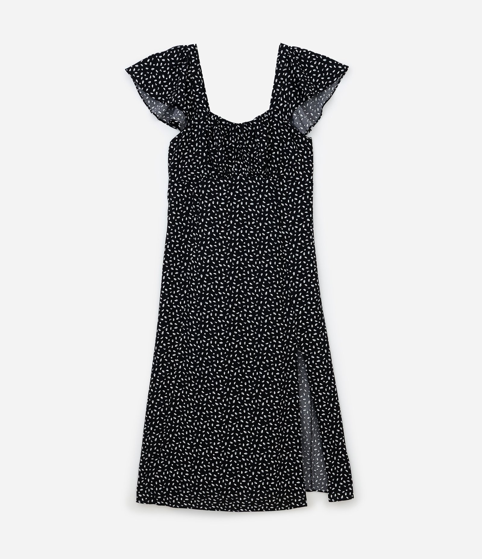 Vestido Midi em Crepe com Estampa Pintinhas Poá Curve & Plus Size Preto 5