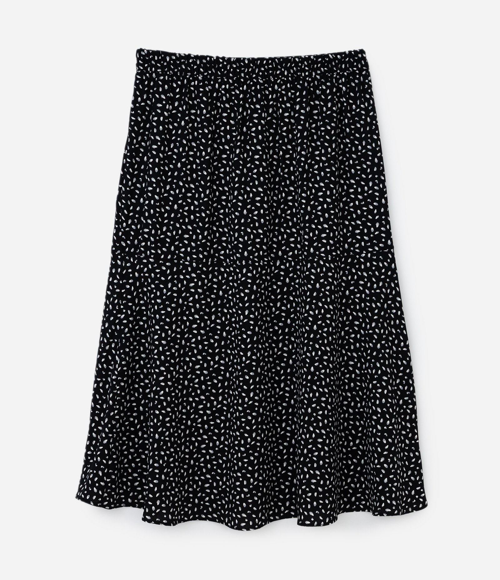 Saia Midi com Fenda e Estampa Poá Curve & Plus Size Preto 6