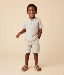 Camisa Bata Infantil em Viscolinho com Capuz - Tam 1 a 6 Anos