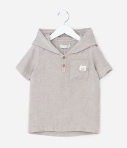 Camisa Bata Infantil em Viscolinho com Capuz - Tam 1 a 6 Anos