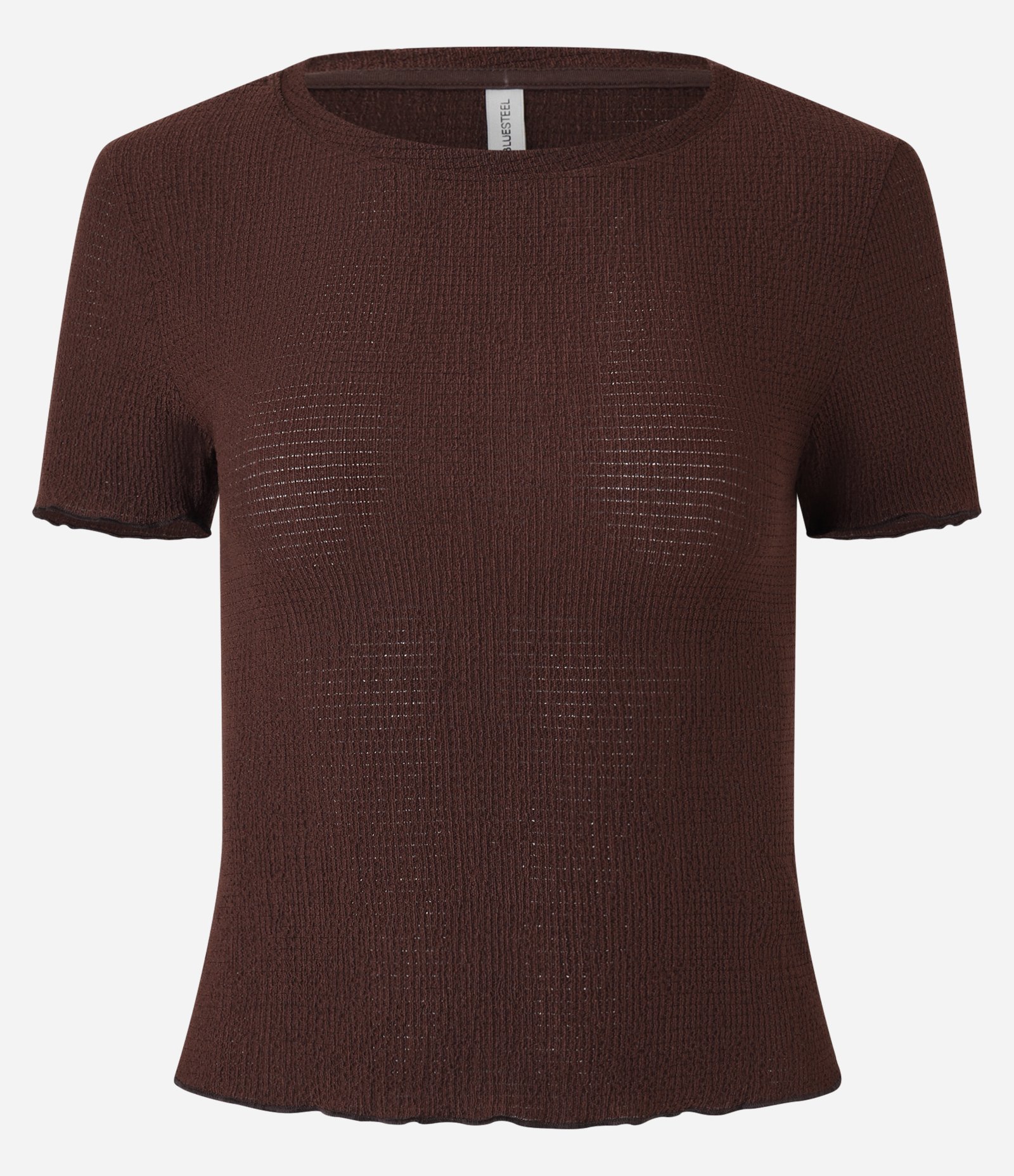 Blusa Texturizada com Ponto Overlock Marrom 4