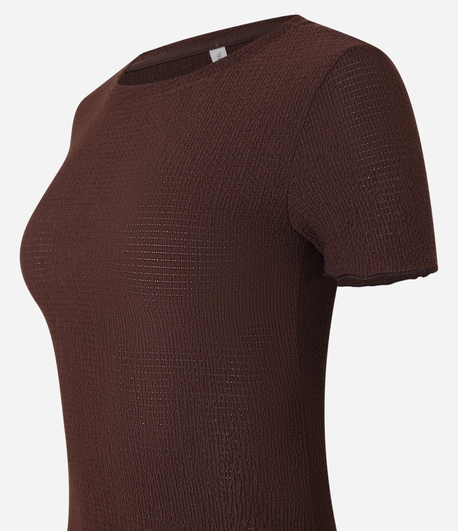 Blusa Texturizada com Ponto Overlock Marrom 5