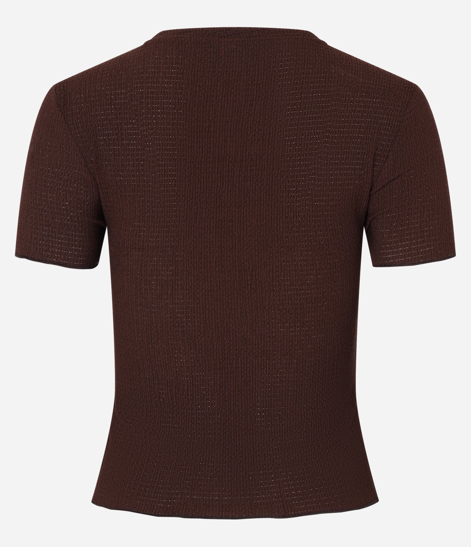 Blusa Texturizada com Ponto Overlock Marrom 6