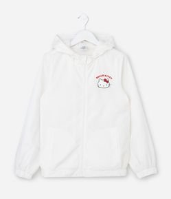 Jaqueta Infantil Quebra Vento com Estampa Hello Kitty - Tam 5 a 14 Anos