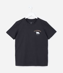 Camiseta Infantil com Estampa Urso California - Tam 7 a 14 Anos