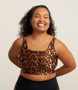 Top Esportivo em Tecnologia Dry com Estampa Oncinha Curve & Plus Size