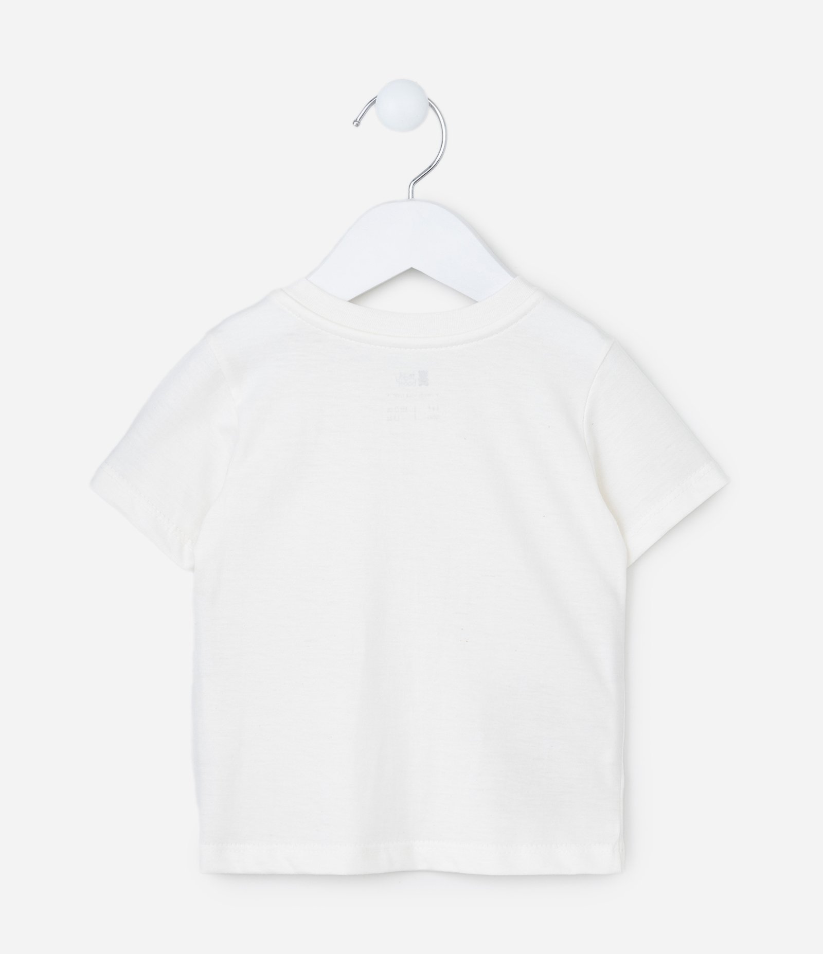 Camiseta Infantil com Bolsinho e Estampa Leão - Tam 0 a 18 meses Branco 2