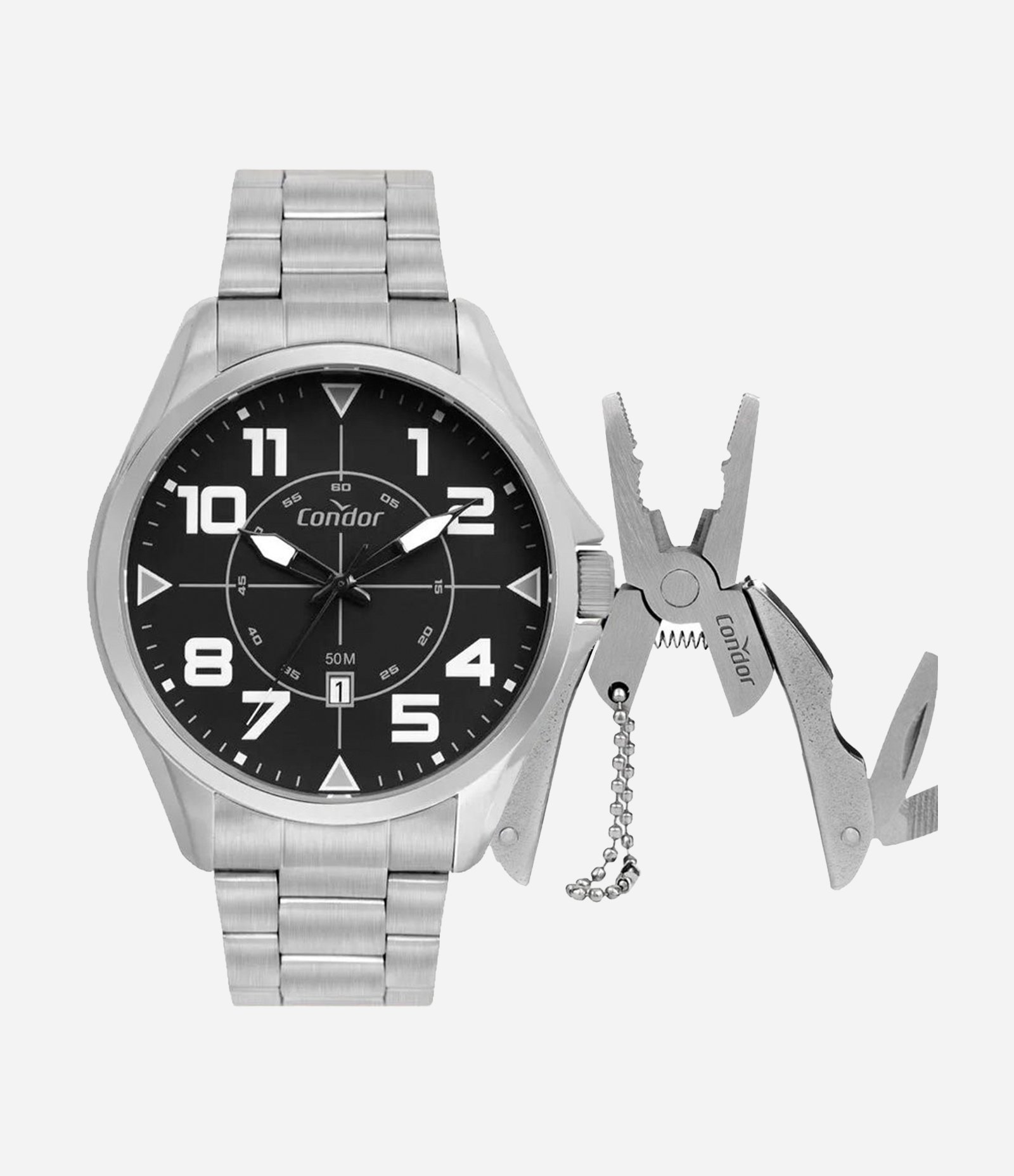 Relógio Analógico Masculino Condor Prata 2