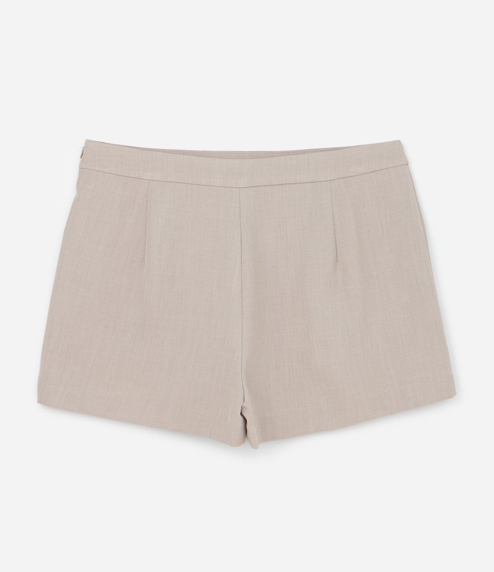 Short Saia Alfaiatado com Transpasse Frontal Bege 3