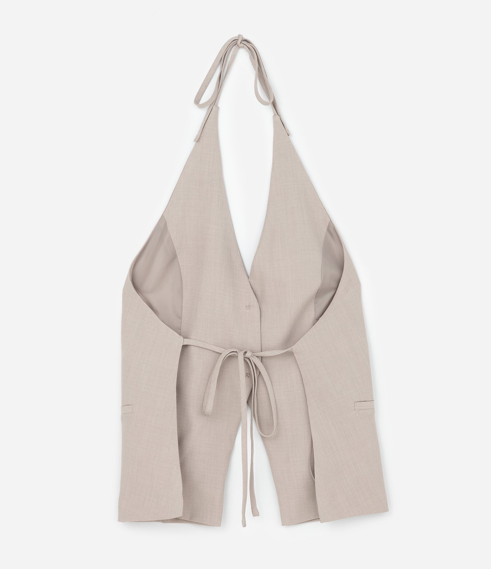 Colete Alfaiatado com Frente única Bege 8