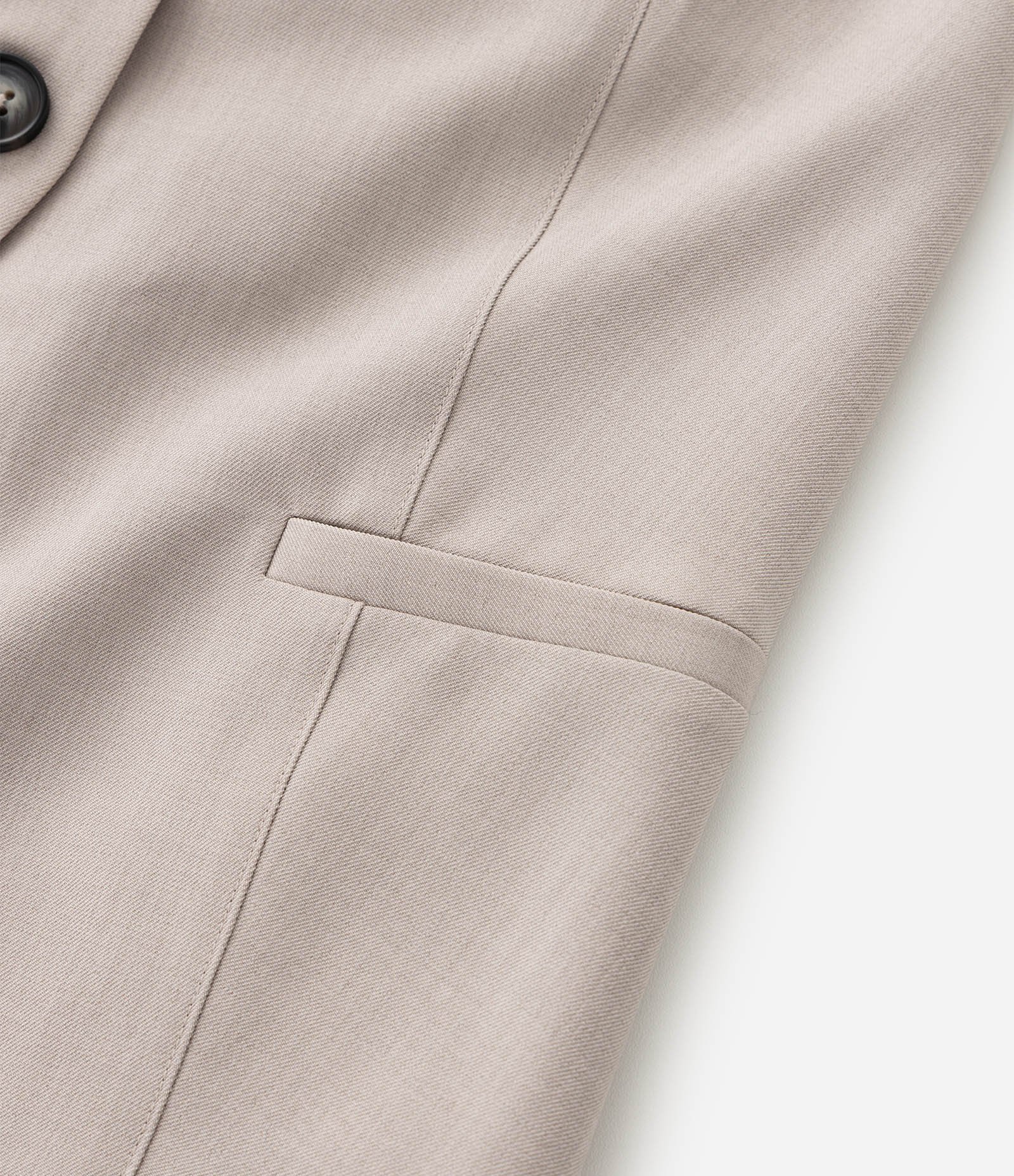 Colete Alfaiatado com Frente única Bege 10