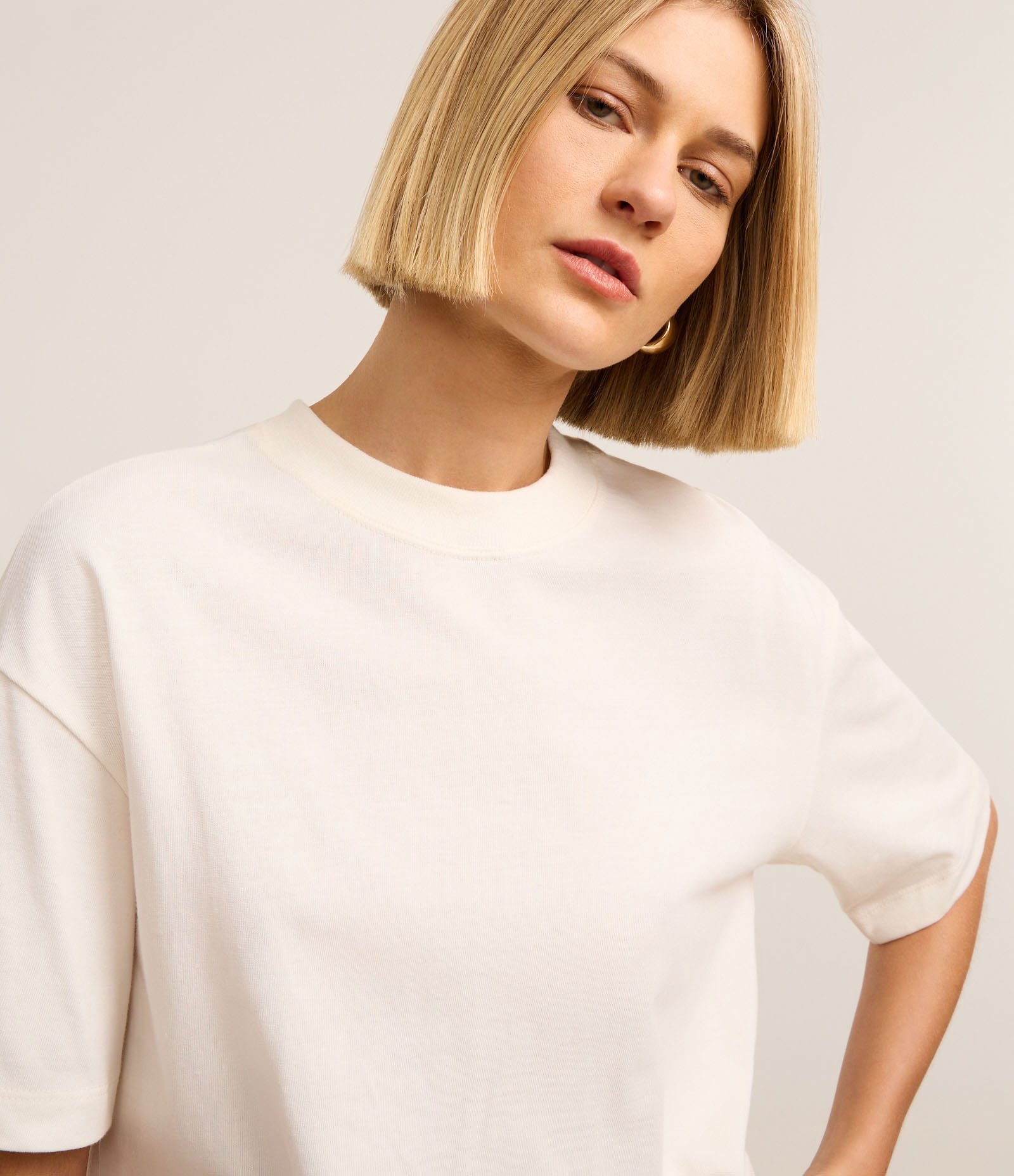 Camiseta Básica Relaxed em Malhão Branco 3