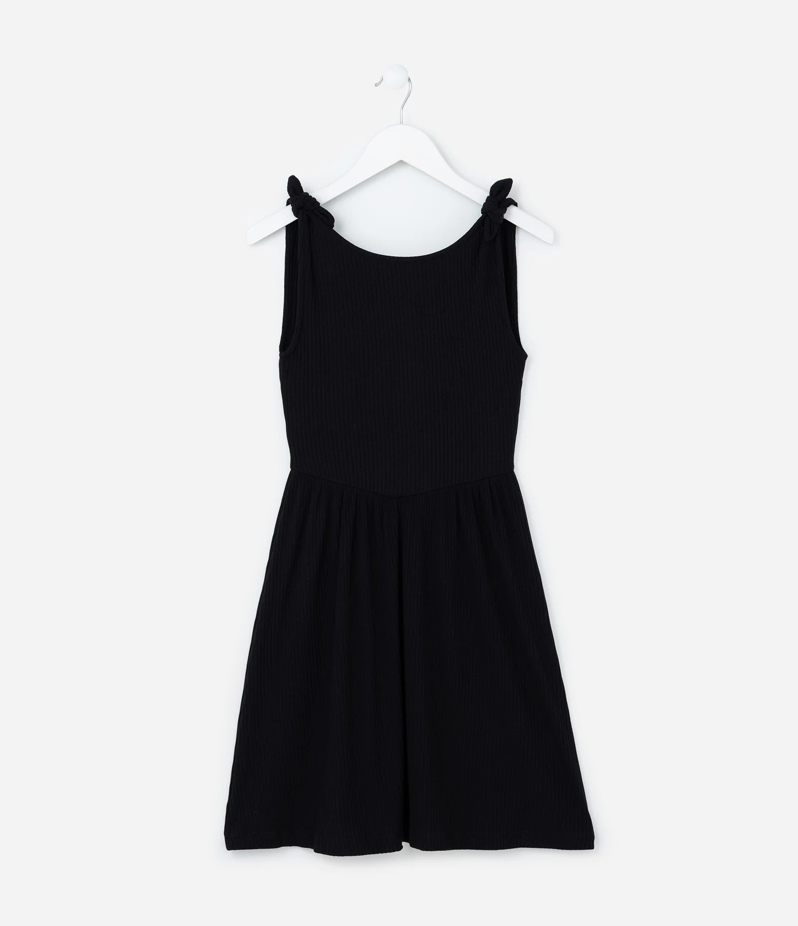 Vestido Infantil em Ribana com Amarração - Tam 5 a 14 Anos Anthracite 1