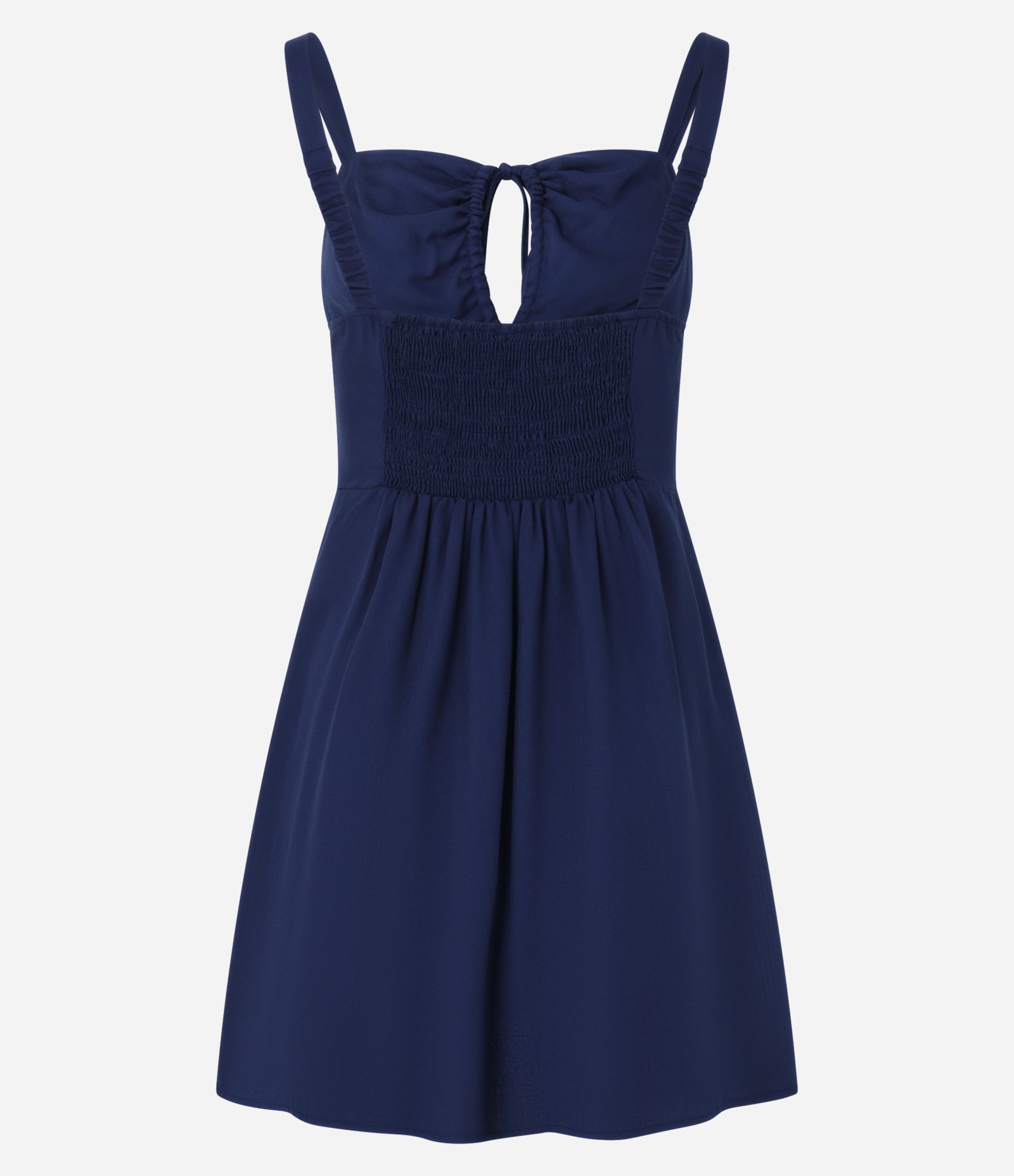 Vestido Curto em Viscose com Franzido e Vazado no Busto Azul 6