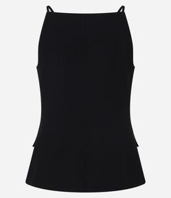 Colete em Viscose com Decote Quadrado e Barra V