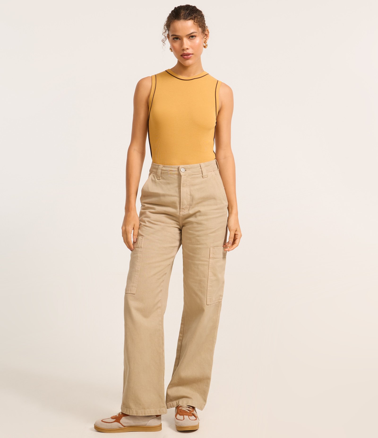 Body em Ribana com Viés Contrastante Amarelo 2