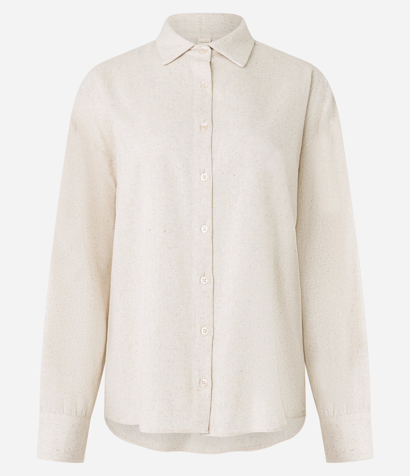 Camisa Oversized em Viscolinho com Abotoamento Bege 5