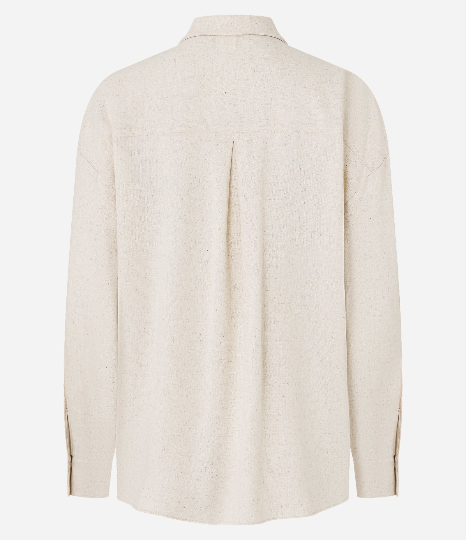 Camisa Oversized em Viscolinho com Abotoamento Bege 6