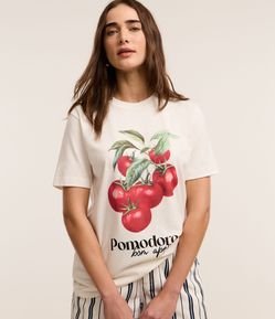 Camiseta em Algodão com Estampa Pomodoro Bom Apetite