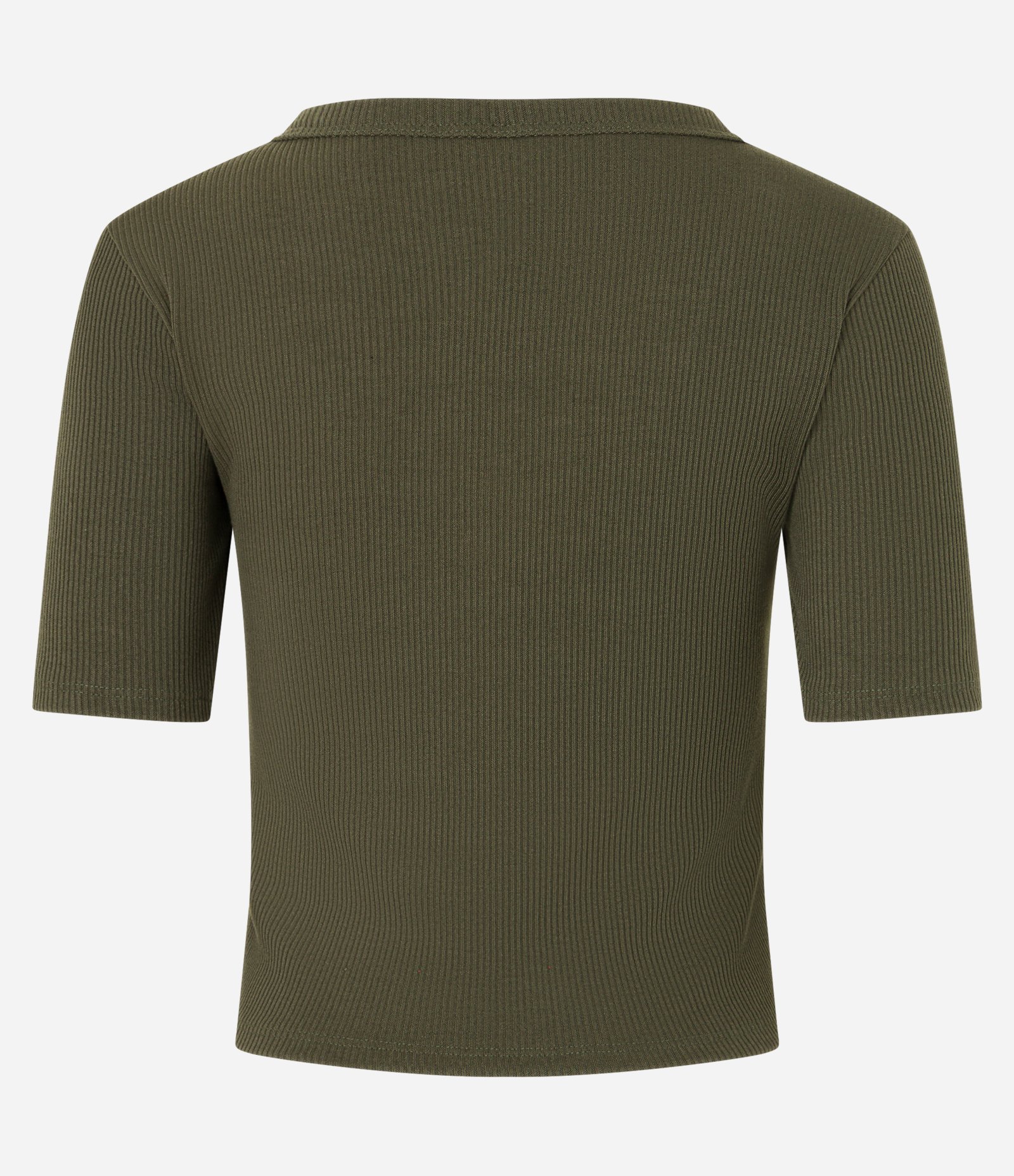 Blusa em Ribana Alongada com Manga Curta Verde 7