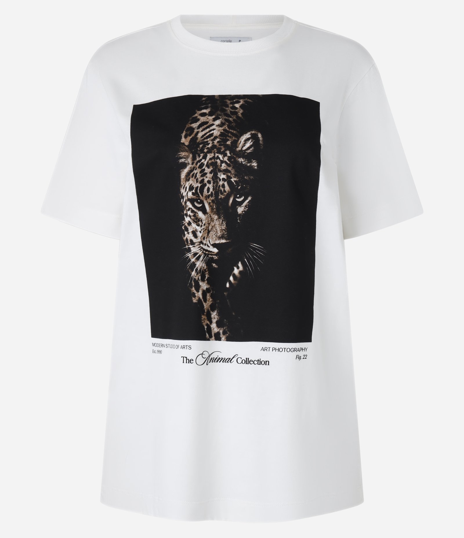 Camiseta em Algodão com Estampa Onça Fotoprint Branco 5