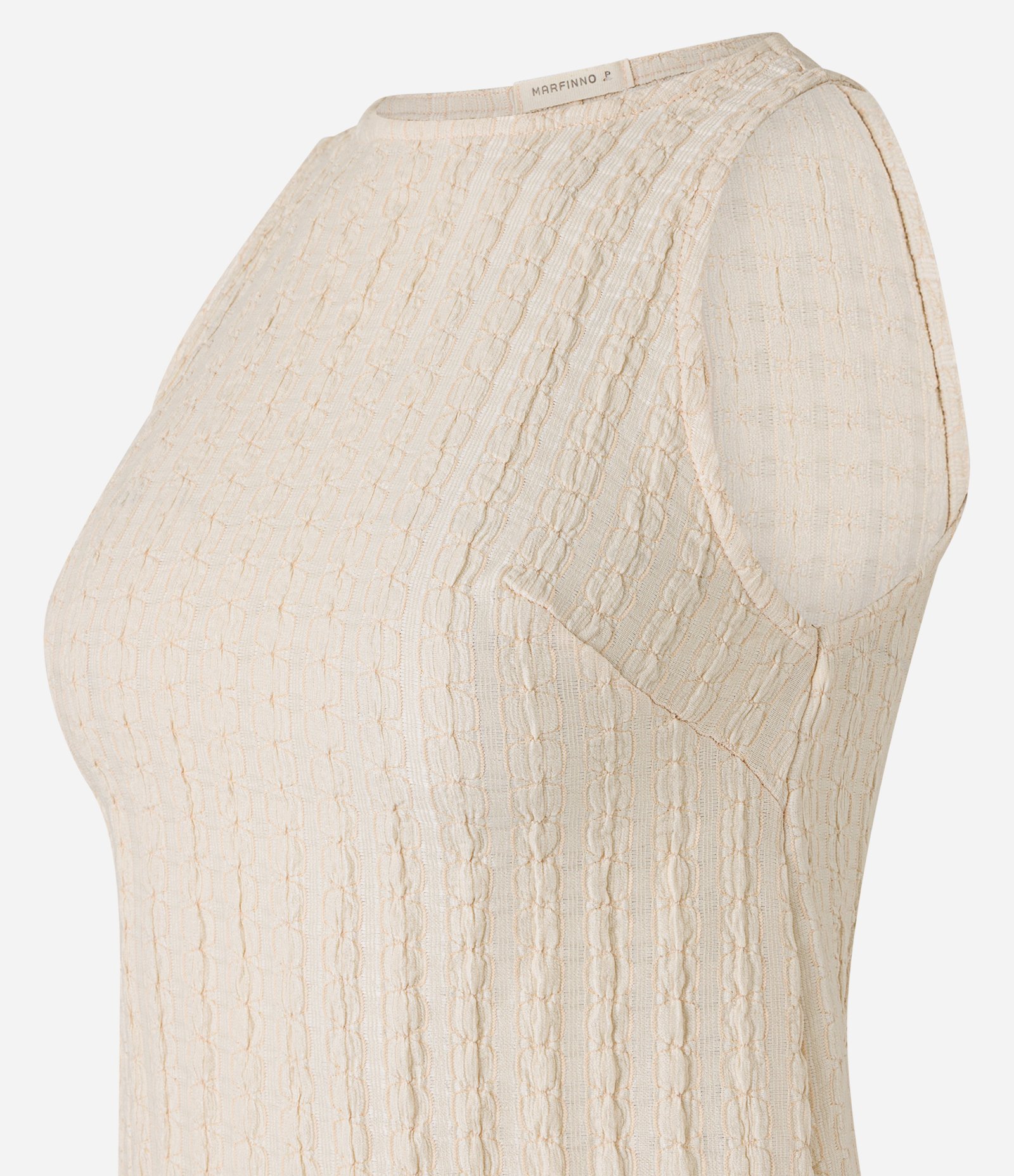 Blusa com Gola Redonda e Textura Diferenciada Bege 6