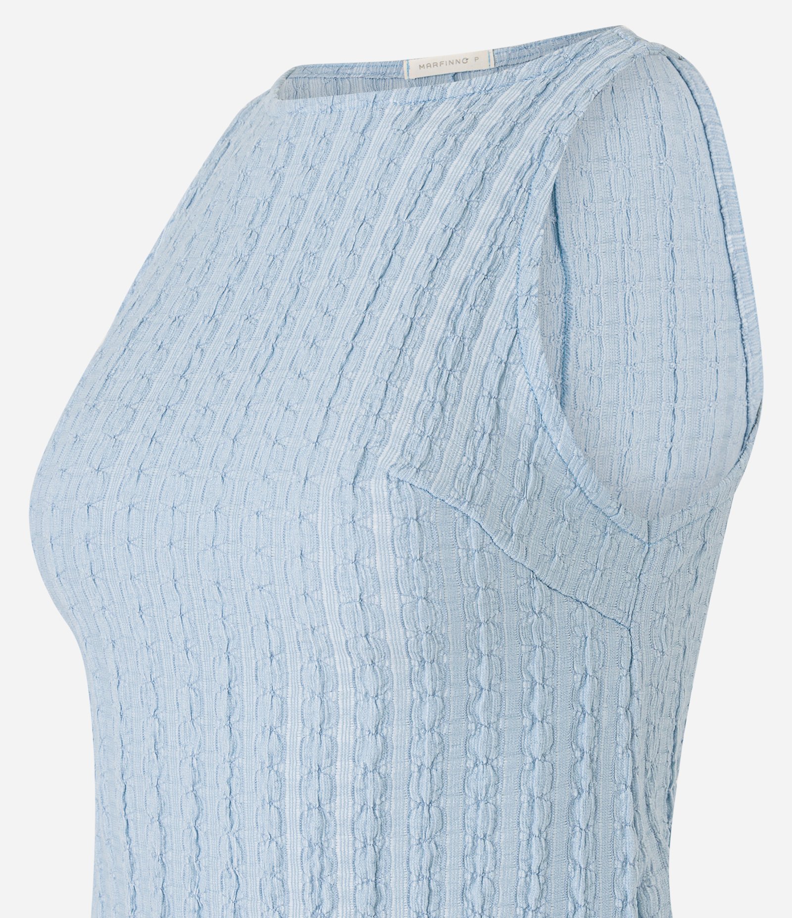 Blusa com Gola Redonda e Textura Diferenciada Azul 6