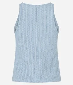 Blusa com Gola Redonda e Textura Diferenciada